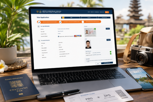 Online žádost o e-VOA na Bali s českým pasem a cestovními doklady