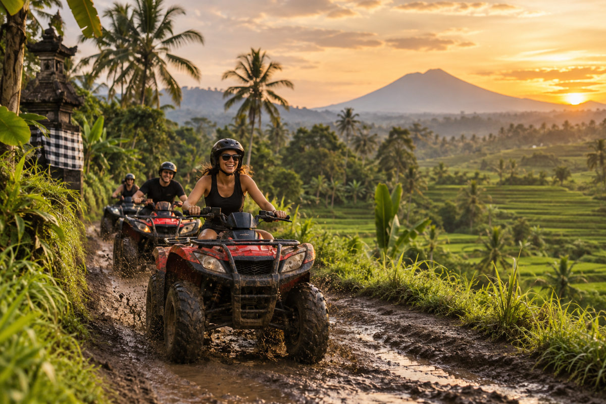 ATV čtyřkolky na Bali v tropické přírodě